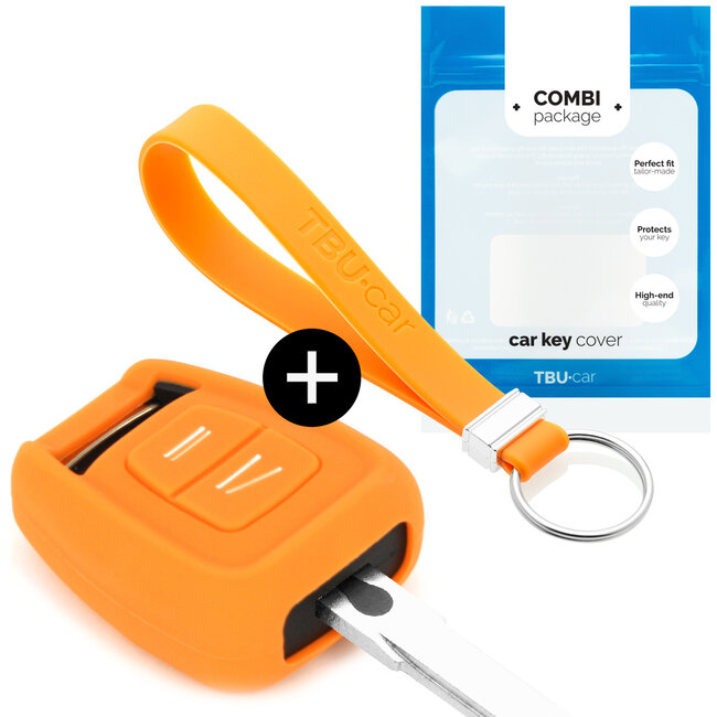 Sleutel cover compatibel met Opel - Silicone sleutelhoesje - beschermhoesje autosleutel - Oranje