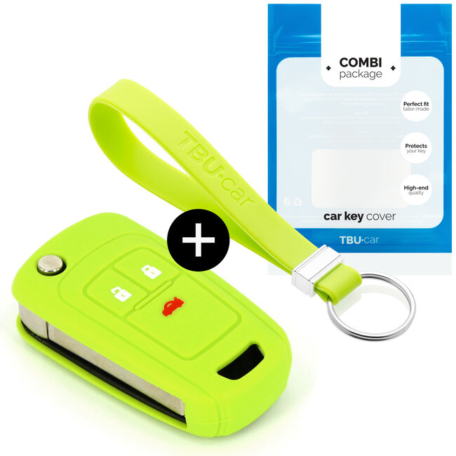 Funda Carcasa llave compatible con Opel - Funda de Silicona - Cover de Llave Coche - Verde lima