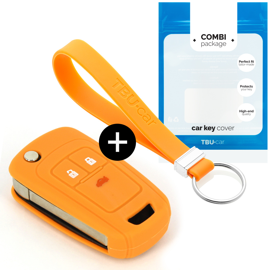 TBU car TBU car Car key cover compatible with Opel - Silicone Protective Remote Key Shell - FOB Case Cover - Orange