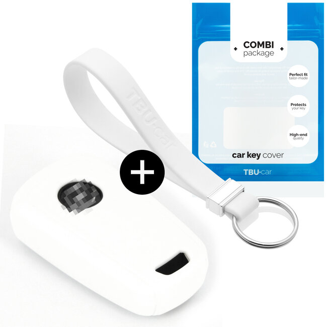 Capa para chave do carro compatível com Opel - Capa Protetora de Chave Remota de Silicone - Tampa Remota FOB - Branco