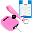 Car key cover compatible with Opel - Silicone Protective Remote Key Shell - FOB Case Cover - Pink