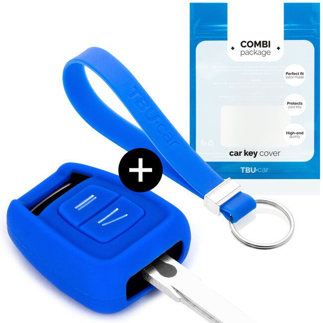 Funda Carcasa llave compatible con Opel - Funda de Silicona - Cover de Llave Coche - Azul
