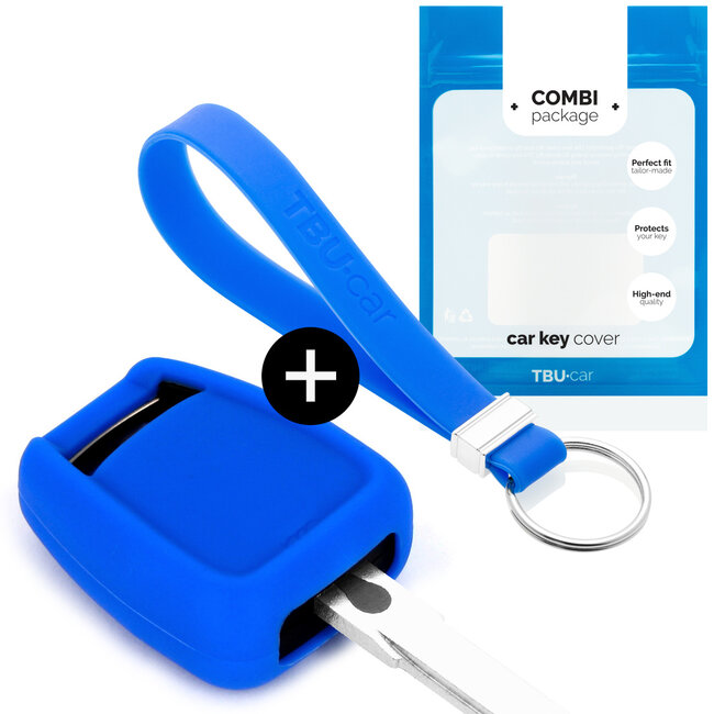 Car key cover compatible with Opel - Silicone Protective Remote Key Shell - FOB Case Cover - Blue