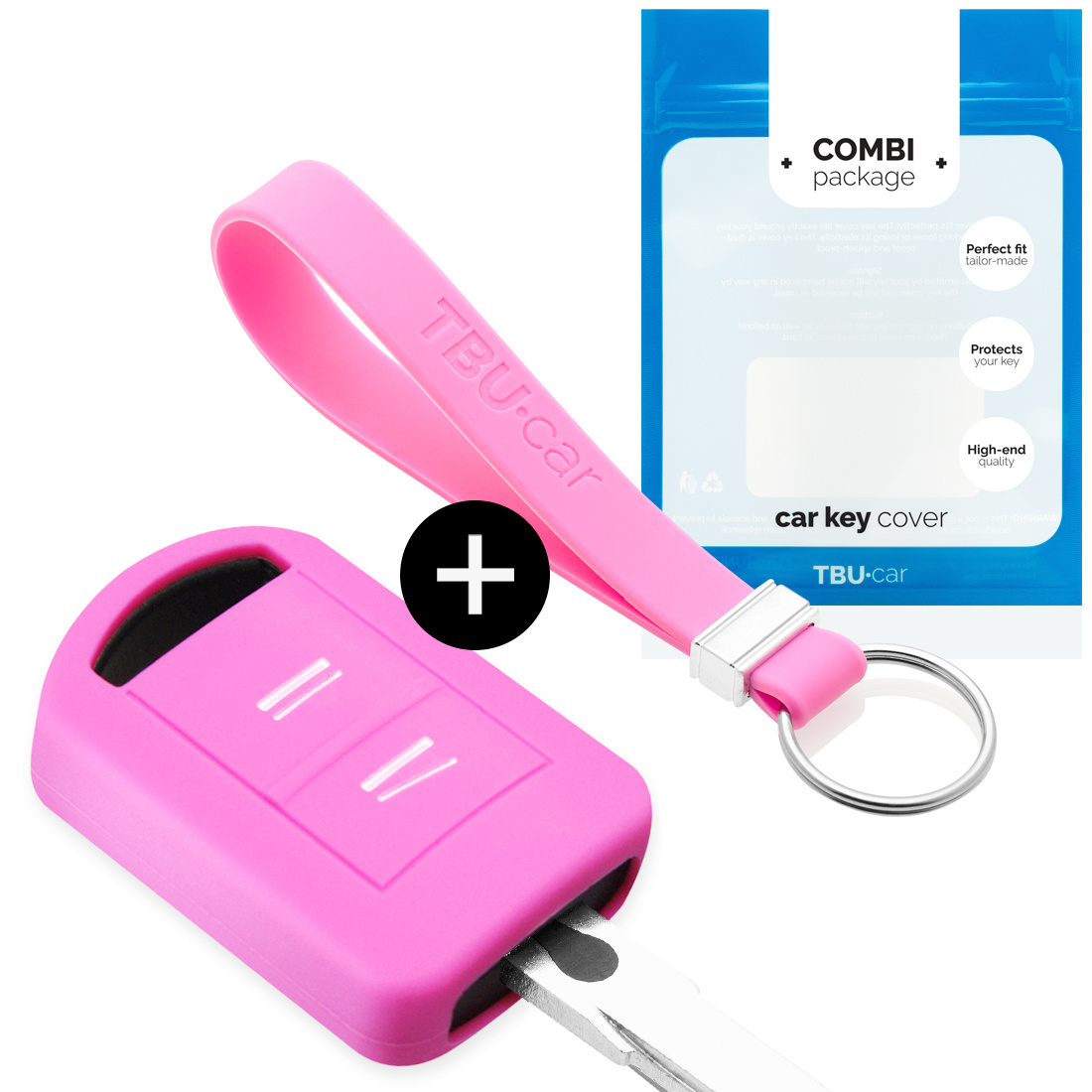 TBU car TBU car Car key cover compatible with Opel - Silicone Protective Remote Key Shell - FOB Case Cover - Pink