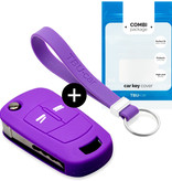 TBU car Opel Capa Silicone Chave do carro - Capa protetora - Tampa remota FOB - Roxo