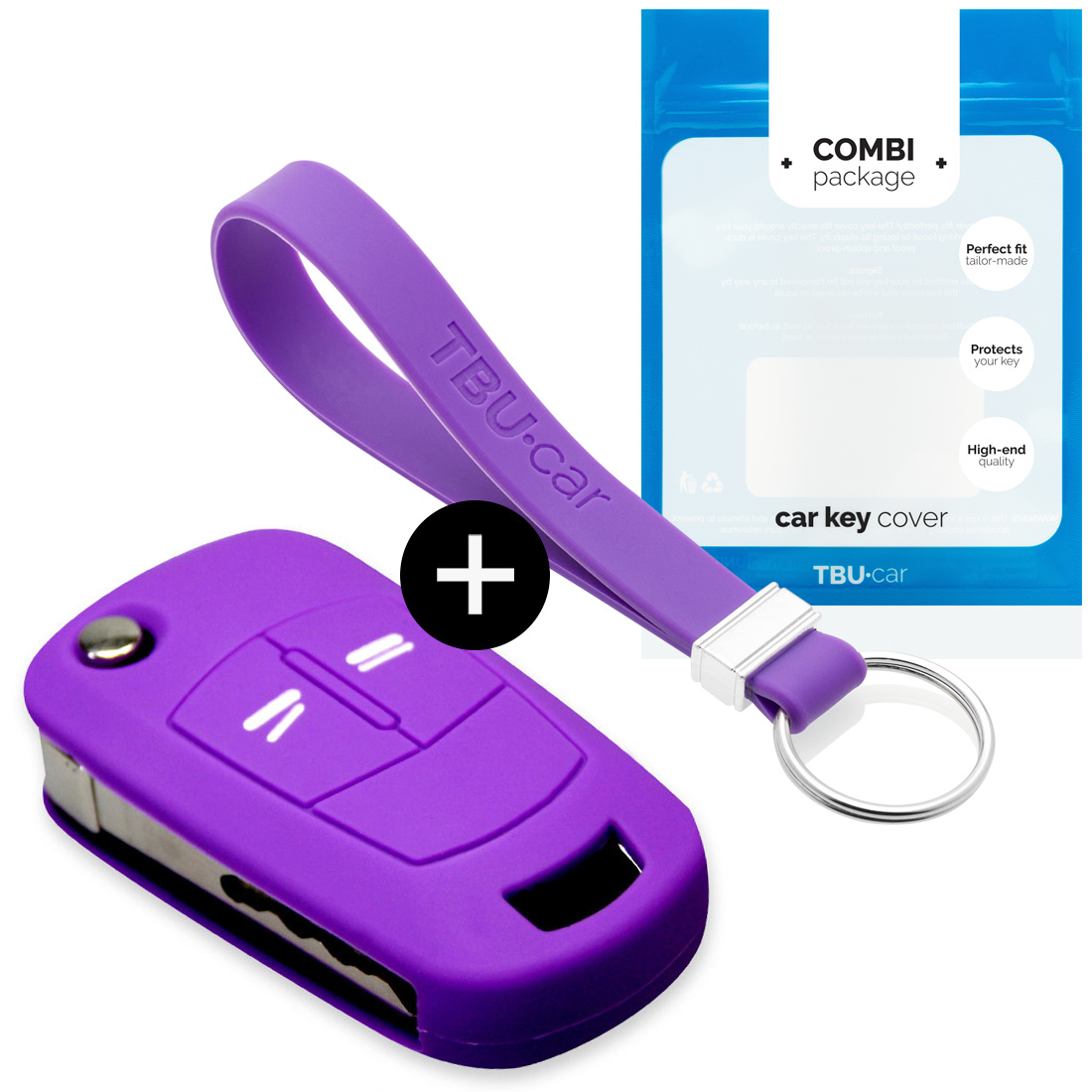 TBU car Opel Capa Silicone Chave do carro - Capa protetora - Tampa remota FOB - Roxo