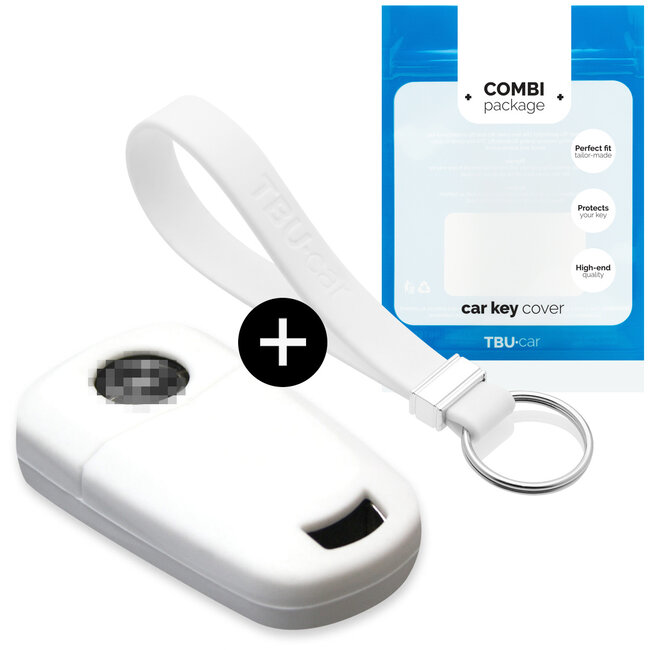 Housse de Protection clé compatible avec Opel - Coque Cover Housse étui en Silicone - Blanc