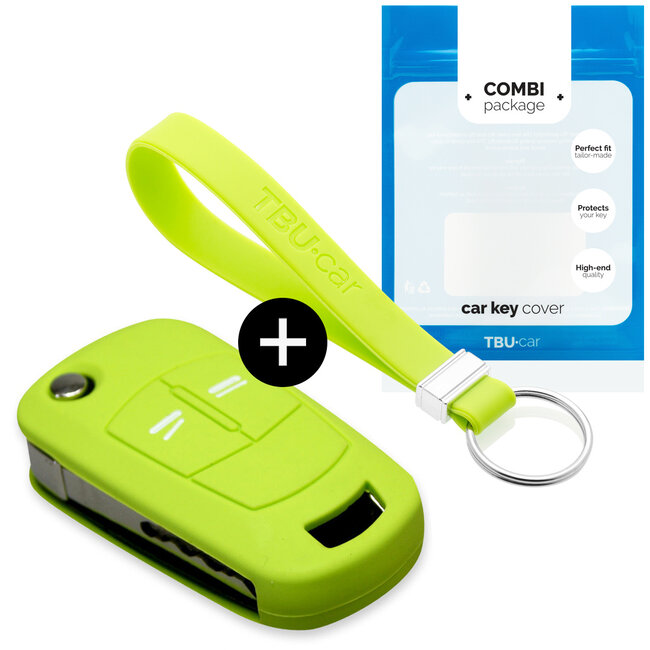 Housse de Protection clé compatible avec Opel - Coque Cover Housse étui en Silicone - Citron vert