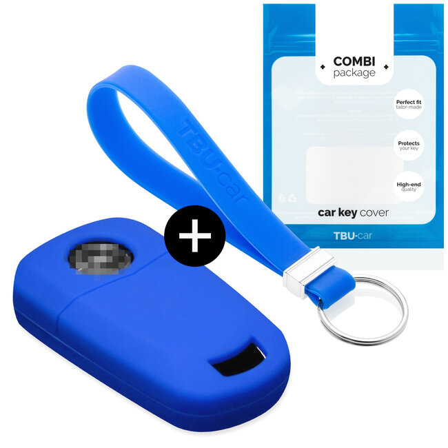 Car key cover compatible with Opel - Silicone Protective Remote Key Shell - FOB Case Cover - Blue