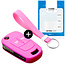 Capa para chave do carro compatível com Opel - Capa Protetora de Chave Remota de Silicone - Tampa Remota FOB - Rosa