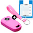 Capa para chave do carro compatível com Opel - Capa Protetora de Chave Remota de Silicone - Tampa Remota FOB - Rosa