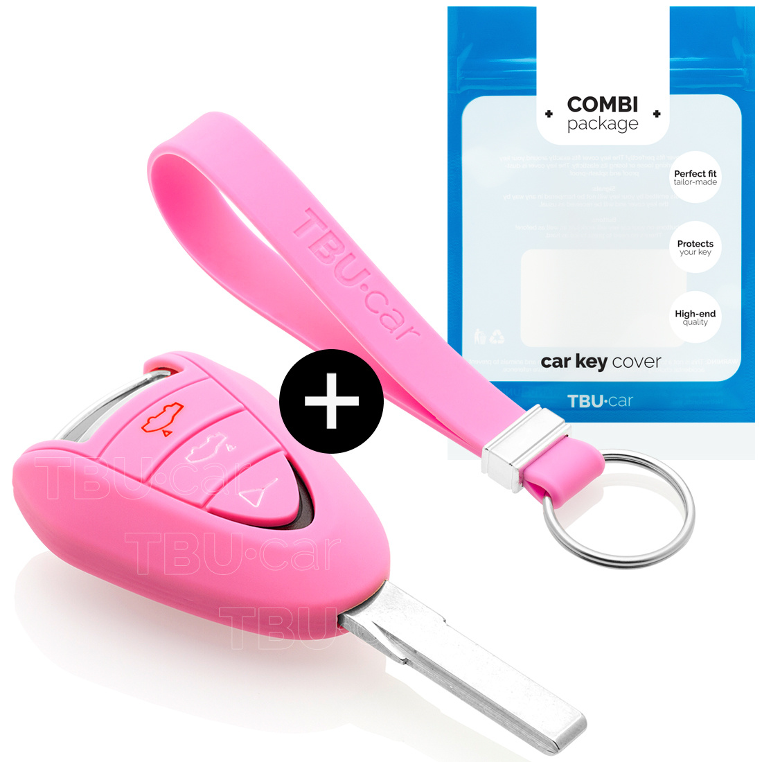 TBU car Porsche Capa Silicone Chave do carro - Capa protetora - Tampa remota FOB - Rosa