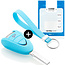 Capa para chave do carro compatível com Porsche - Capa Protetora de Chave Remota de Silicone - Tampa Remota FOB - Azul claro