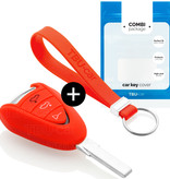 TBU car Porsche Capa Silicone Chave do carro - Capa protetora - Tampa remota FOB - Vermelho