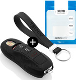 TBU car TBU car Car key cover compatible with Porsche - Silicone Protective Remote Key Shell - FOB Case Cover - Black