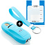 Capa para chave do carro compatível com Porsche - Capa Protetora de Chave Remota de Silicone - Tampa Remota FOB - Azul claro