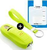 TBU car Porsche Capa Silicone Chave do carro - Capa protetora - Tampa remota FOB - Verde lima