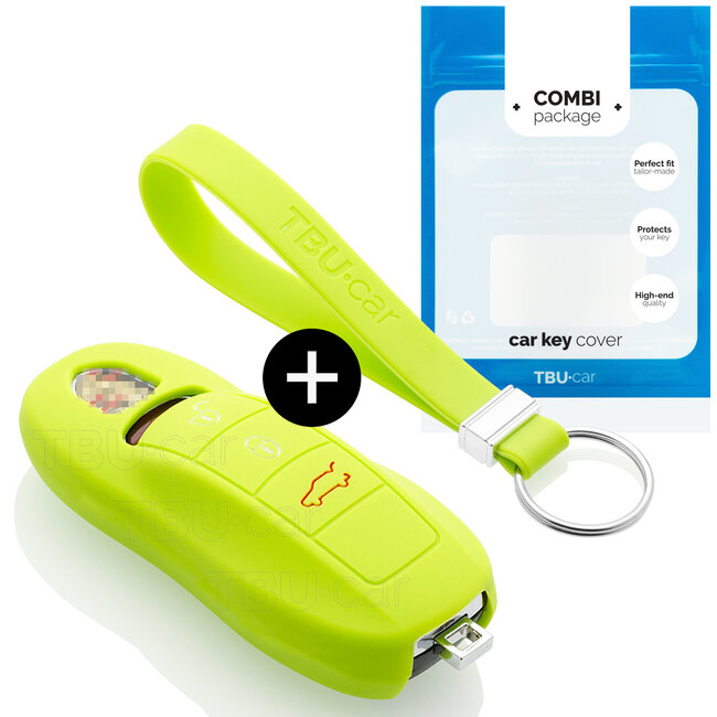 Housse de Protection clé compatible avec Porsche - Coque Cover Housse étui en Silicone - Citron vert