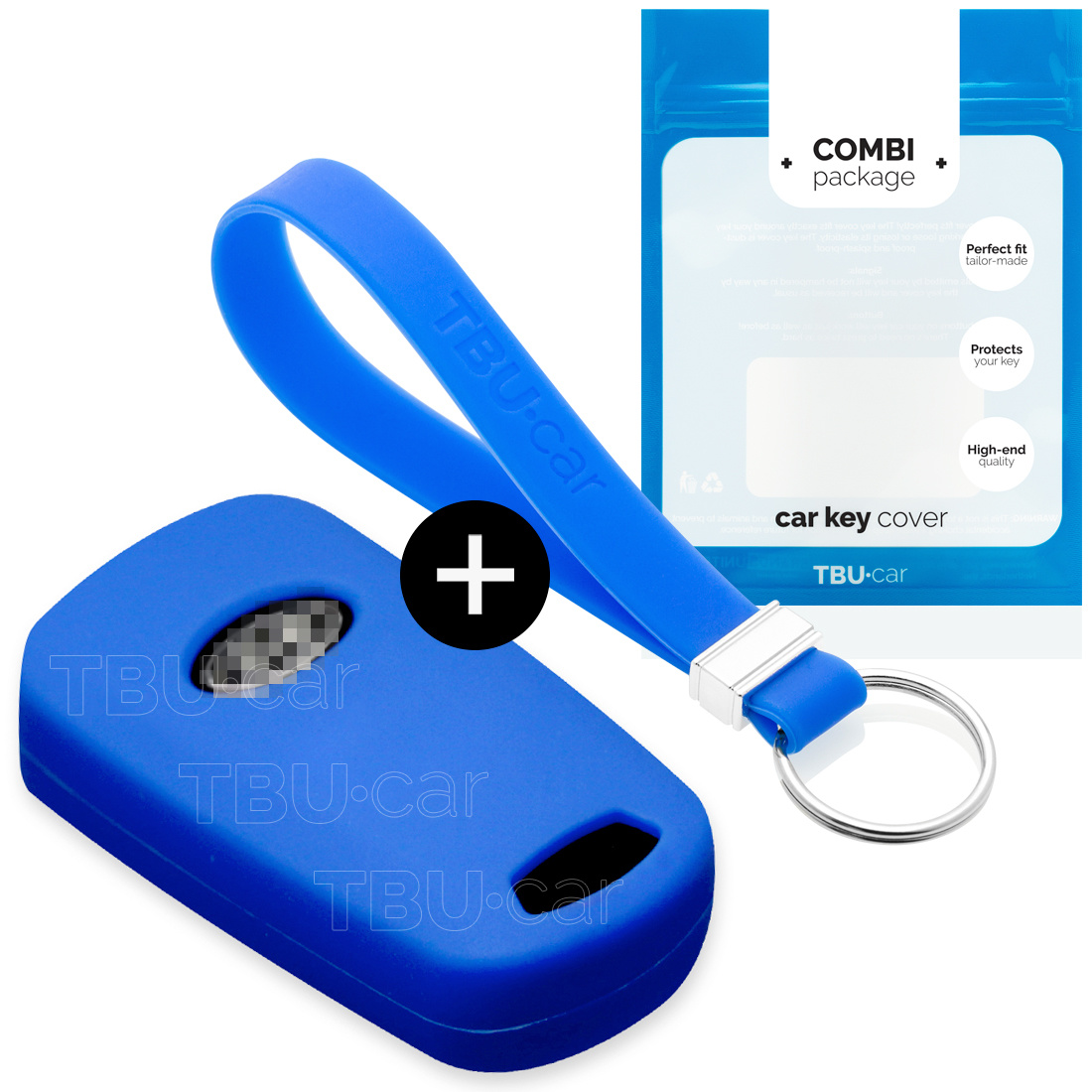 TBU car TBU car Car key cover compatible with Hyundai - Silicone Protective Remote Key Shell - FOB Case Cover - Blue