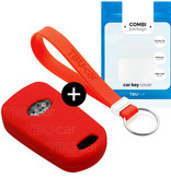 TBU car TBU car Car key cover compatible with Hyundai - Silicone Protective Remote Key Shell - FOB Case Cover - Red