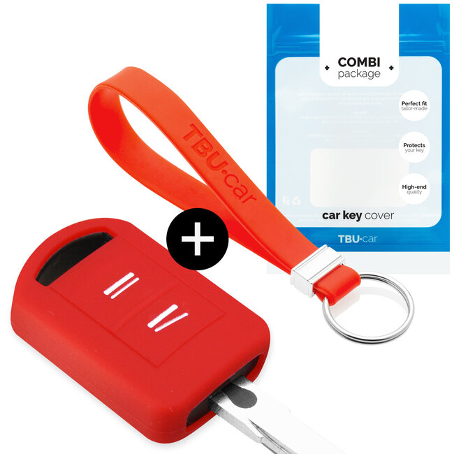 Sleutel cover compatibel met Vauxhall - Silicone sleutelhoesje - beschermhoesje autosleutel - Rood