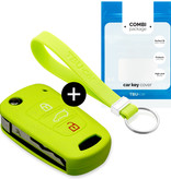 TBU car TBU car Car key cover compatible with Hyundai - Silicone Protective Remote Key Shell - FOB Case Cover - Lime green