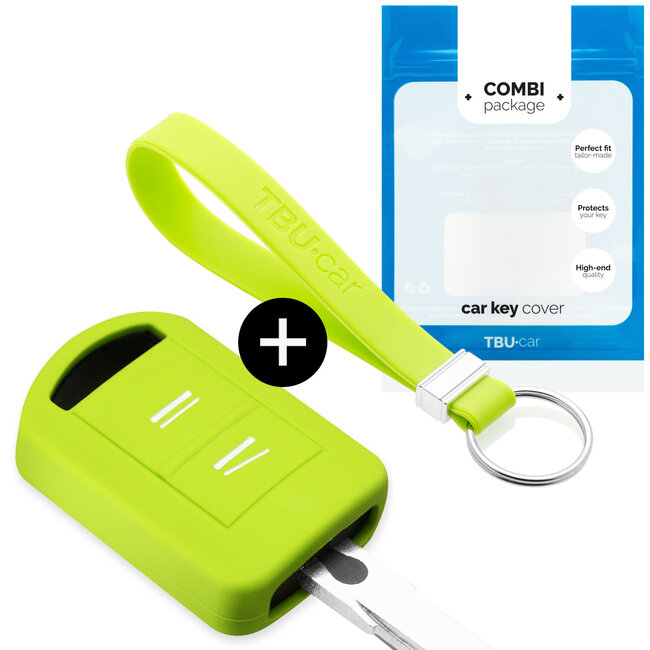 Car key cover compatible with Vauxhall - Silicone Protective Remote Key Shell - FOB Case Cover - Lime green