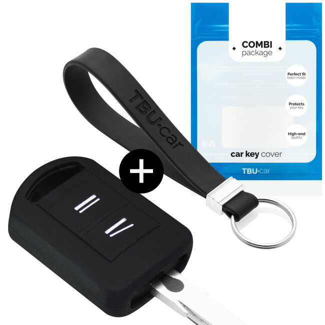 Car key cover compatible with Vauxhall - Silicone Protective Remote Key Shell - FOB Case Cover - Black