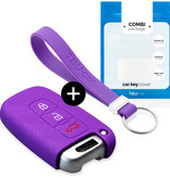 TBU car TBU car Car key cover compatible with Hyundai - Silicone Protective Remote Key Shell - FOB Case Cover - Purple