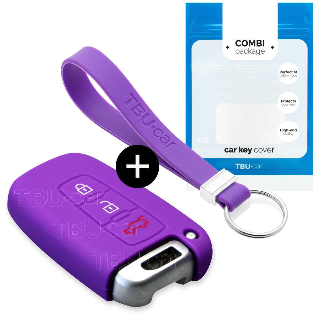 TBU car Hyundai Capa Silicone Chave do carro - Capa protetora - Tampa remota FOB - Roxo