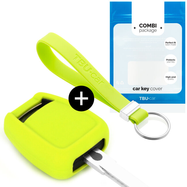 Housse de Protection clé compatible avec Vauxhall - Coque Cover Housse étui en Silicone - Citron vert