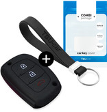 TBU car TBU car Car key cover compatible with Hyundai - Silicone Protective Remote Key Shell - FOB Case Cover - Black