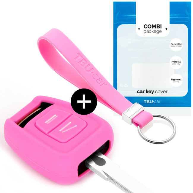 Car key cover compatible with Vauxhall - Silicone Protective Remote Key Shell - FOB Case Cover - Pink