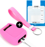 TBU car TBU car Car key cover compatible with Vauxhall - Silicone Protective Remote Key Shell - FOB Case Cover - Pink