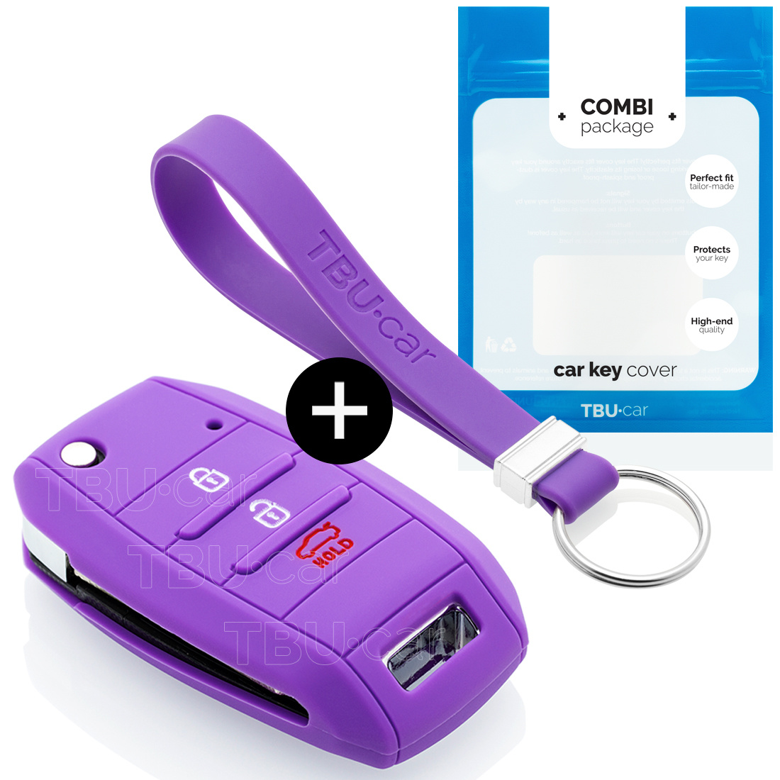 TBU car Hyundai Capa Silicone Chave do carro - Capa protetora - Tampa remota FOB - Roxo