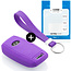 Capa para chave do carro compatível com Hyundai - Capa Protetora de Chave Remota de Silicone - Tampa Remota FOB - Roxo