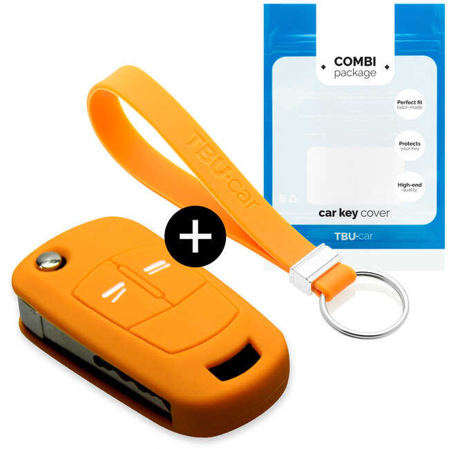 Capa para chave do carro compatível com Vauxhall - Capa Protetora de Chave Remota de Silicone - Tampa Remota FOB - Laranja