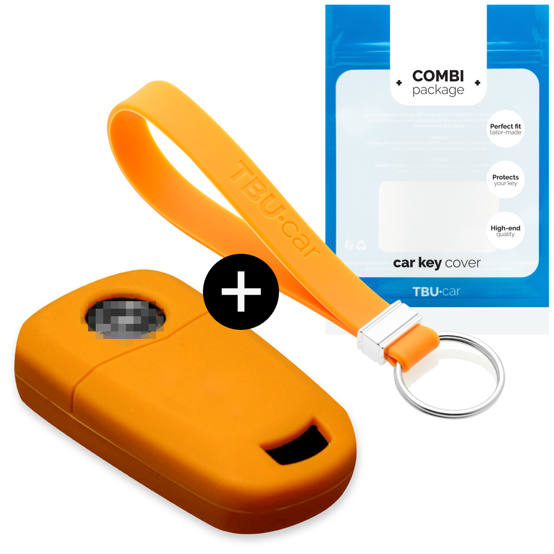 TBU car TBU car Car key cover compatible with Vauxhall - Silicone Protective Remote Key Shell - FOB Case Cover - Orange