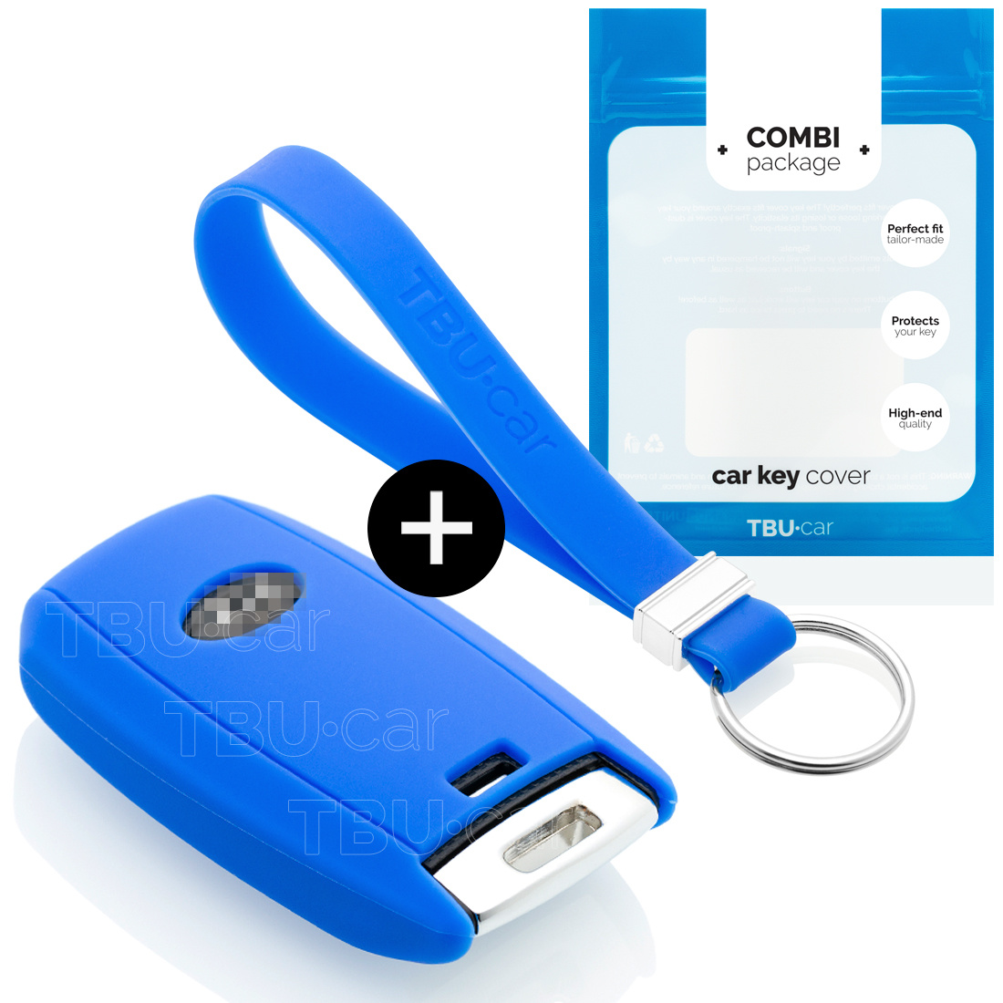 TBU car TBU car Car key cover compatible with Hyundai - Silicone Protective Remote Key Shell - FOB Case Cover - Blue