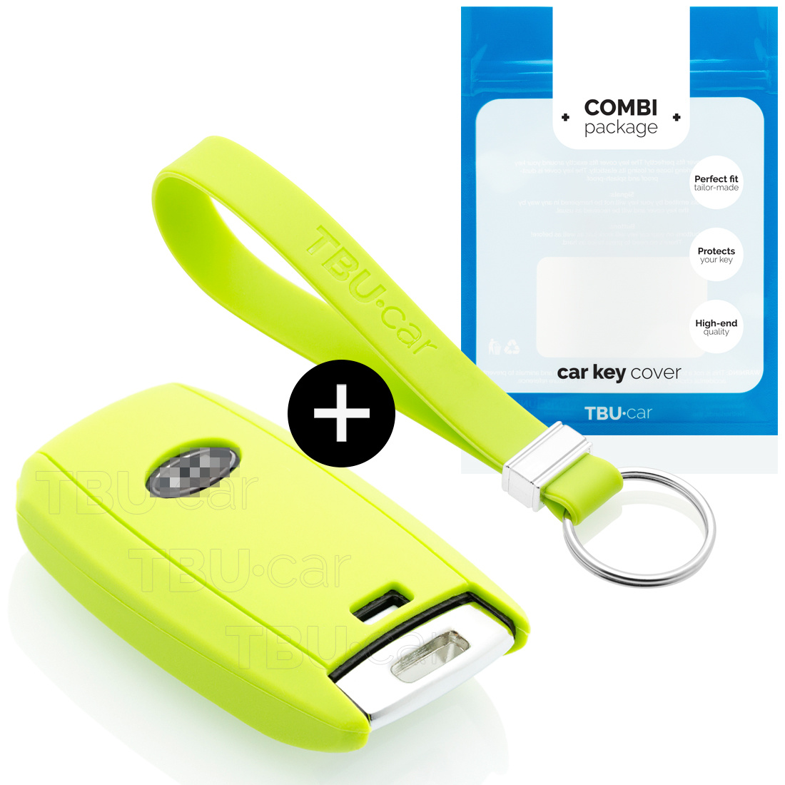 TBU car TBU car Car key cover compatible with Hyundai - Silicone Protective Remote Key Shell - FOB Case Cover - Lime green