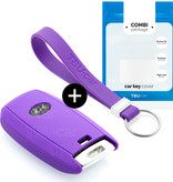 TBU car TBU car Car key cover compatible with Hyundai - Silicone Protective Remote Key Shell - FOB Case Cover - Purple