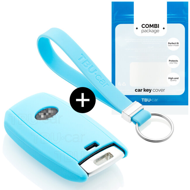 Car key cover compatible with Hyundai - Silicone Protective Remote Key Shell - FOB Case Cover - Light Blue