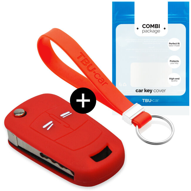Housse de Protection clé compatible avec Vauxhall - Coque Cover Housse étui en Silicone - Rouge