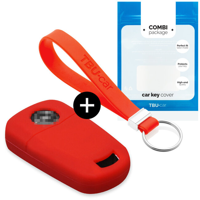 Capa para chave do carro compatível com Vauxhall - Capa Protetora de Chave Remota de Silicone - Tampa Remota FOB - Vermelho