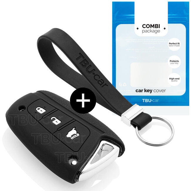 Funda Carcasa llave compatible con Hyundai - Funda de Silicona - Cover de Llave Coche - Negro