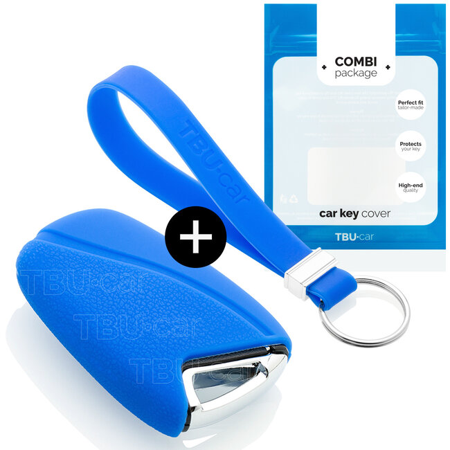 Funda Carcasa llave compatible con Hyundai - Funda de Silicona - Cover de Llave Coche - Azul