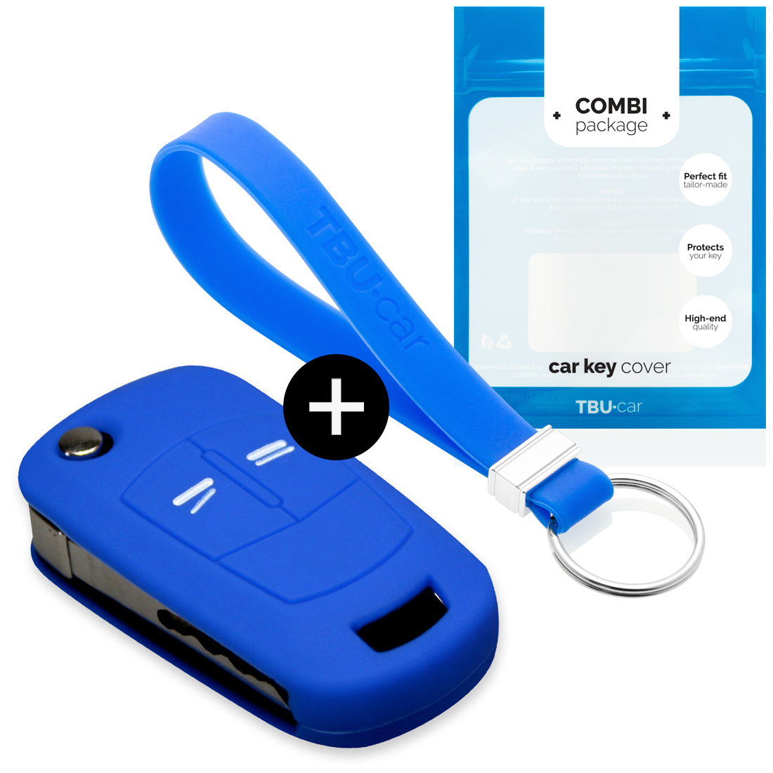 TBU car TBU car Car key cover compatible with Vauxhall - Silicone Protective Remote Key Shell - FOB Case Cover - Blue