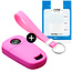 Car key cover compatible with Vauxhall - Silicone Protective Remote Key Shell - FOB Case Cover - Pink