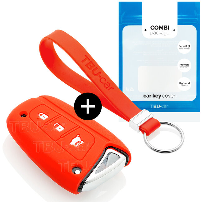 Capa para chave do carro compatível com Hyundai - Capa Protetora de Chave Remota de Silicone - Tampa Remota FOB - Vermelho
