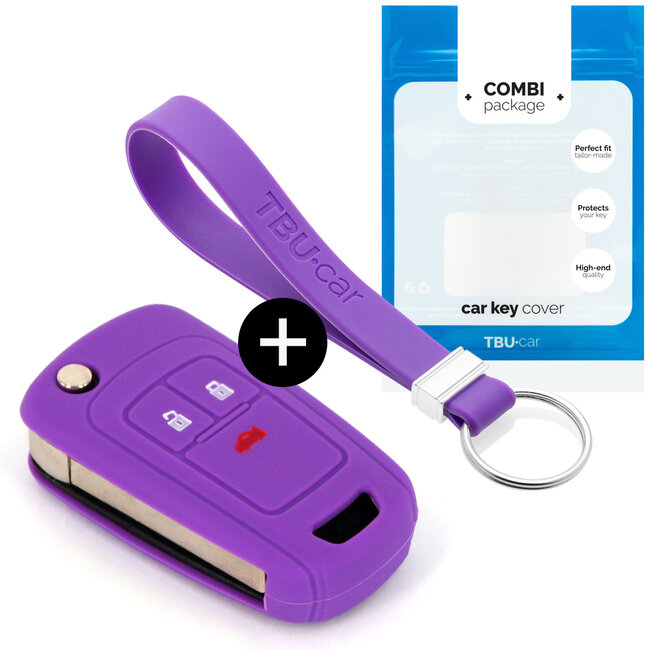Car key cover compatible with Vauxhall - Silicone Protective Remote Key Shell - FOB Case Cover - Purple